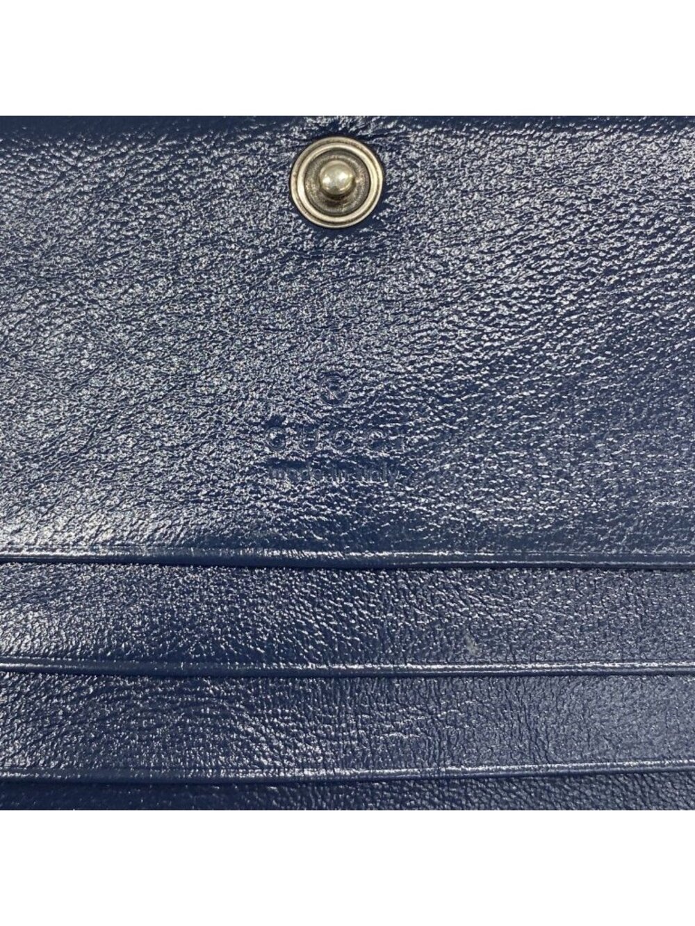 Gucci Wallet GG Marmont Leather Navy White Silver - Picture 4 of 8